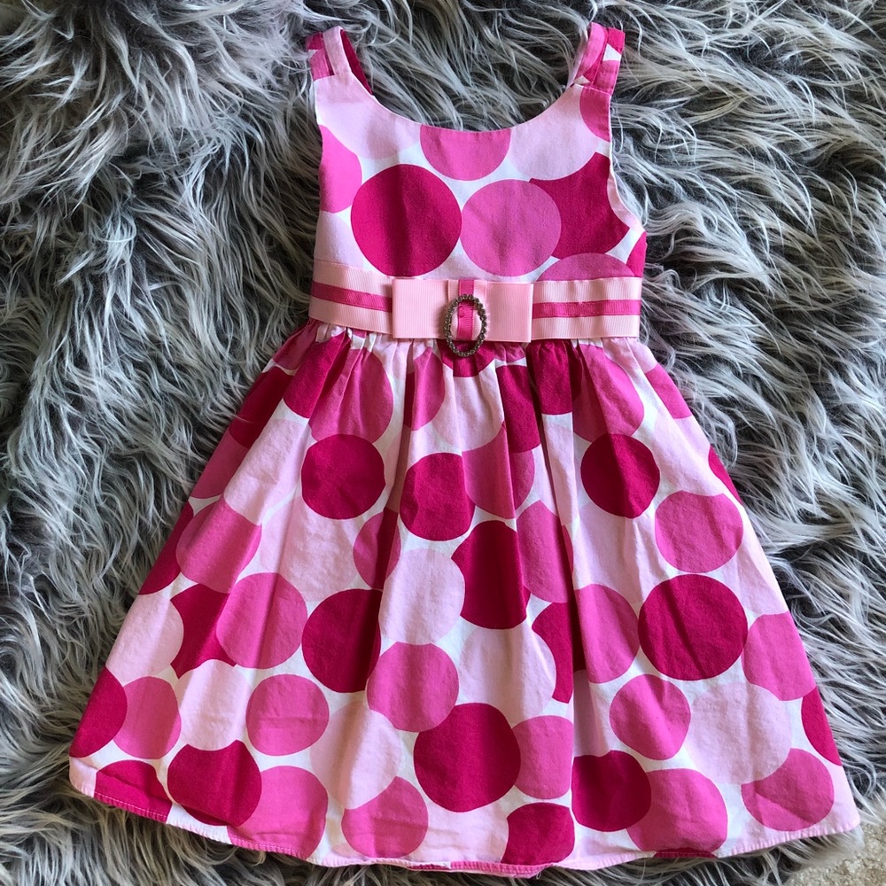 Girls Polka-Dot Bow Dress